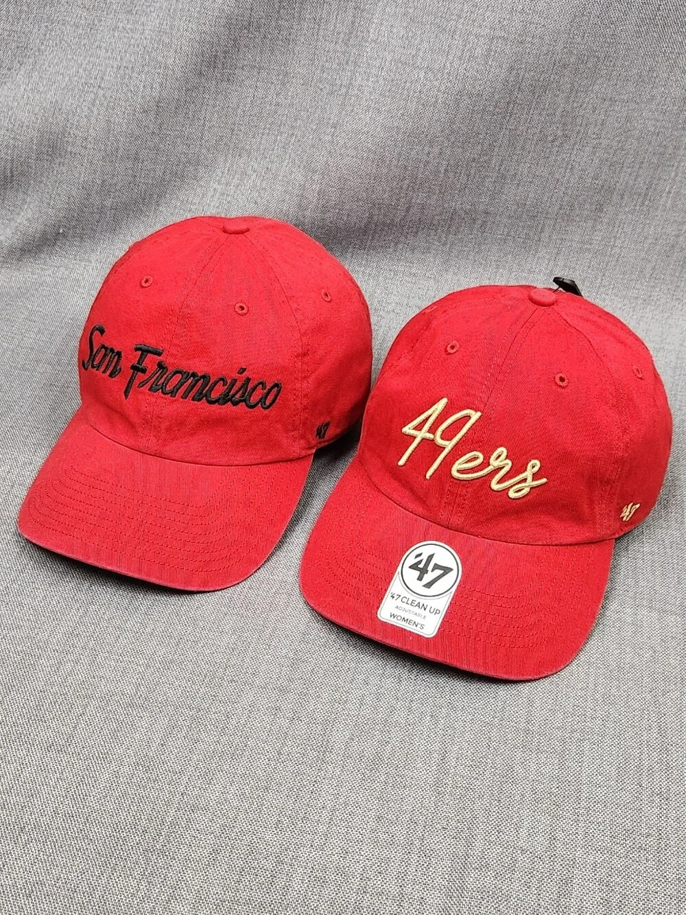 47  San Francisco 49ers Curved Bill Adjustable Hats Lot Of  2